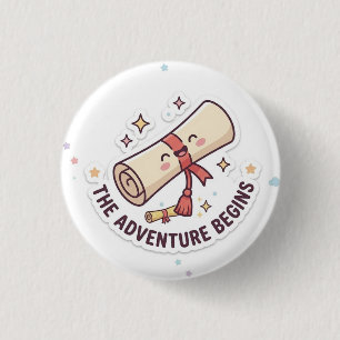 Graduation Design - "The Adventure Begins" 3 Cm Round Badge