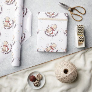 Graduation Design - "The Adventure Begins" Wrapping Paper