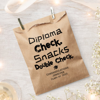 Graduation. Diploma? Check. Snacks? Check. Kraft Favour Bag