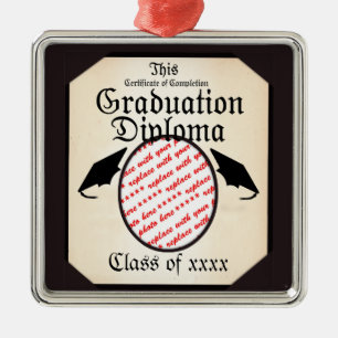 Graduation Diploma Photo Frame Metal Ornament