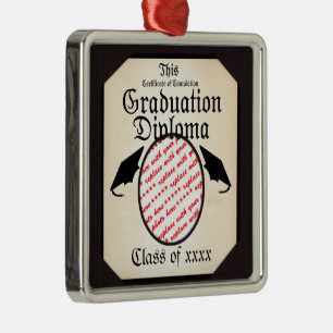 Graduation Diploma Photo Frame Metal Ornament