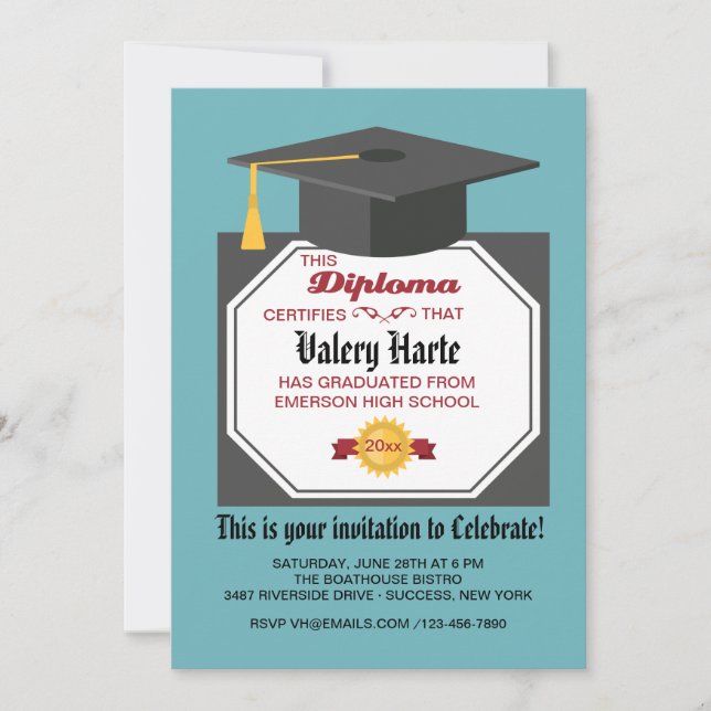 Graduation Diploma Photo Graduation Invitation (Front)