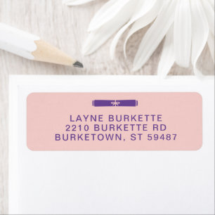 Graduation Diploma Pink & Purple Return Address Label