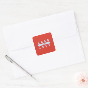 Graduation Diploma Red & Blue Envelope Seal