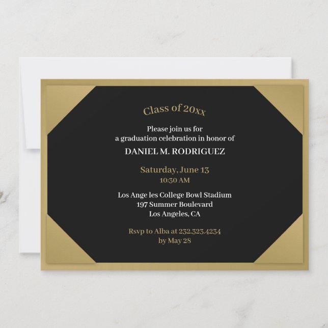 Graduation Diploma Theme Flat Invitation (Front)