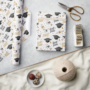 Graduation Diplomas with Well Done Text Wrapping Paper
