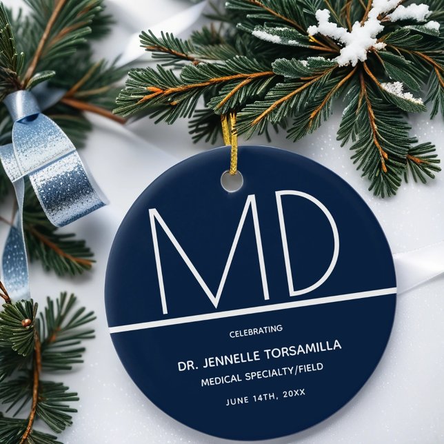 Graduation Doctor MD Keepsake Ceramic Ornament (Gift this keepsake ornament to your favorite new doctor, this holiday.)
