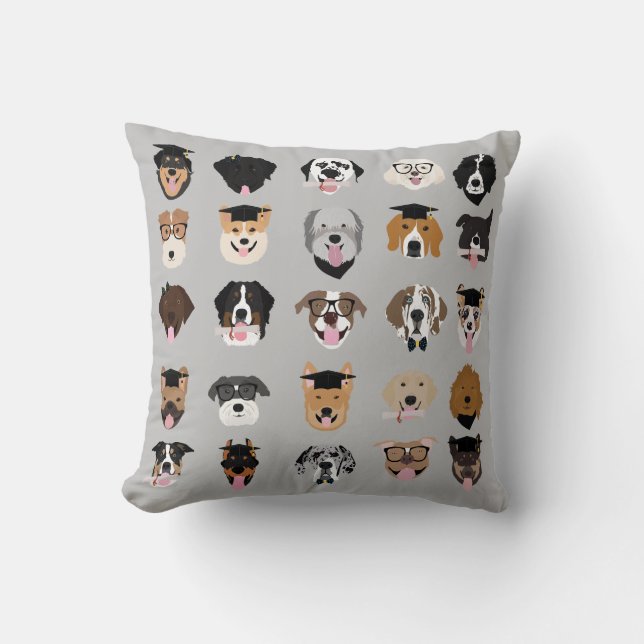 Graduation Dog Face Cushion (Front)