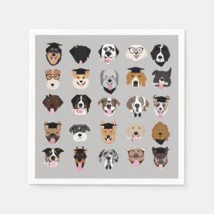 Graduation Dog Face Napkin