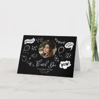 Graduation Doodle With Graduate Photo Black