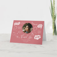 Graduation Doodle With Graduate Photo Blush Pink
