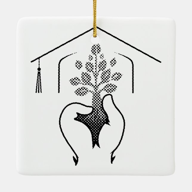 Graduation: Dreams Embodied in One Powerful Slogan Ceramic Ornament (Back)