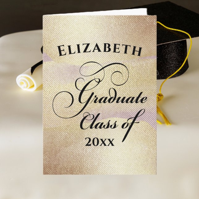 Graduation Elegant Gold Typography Card (Creator Uploaded)