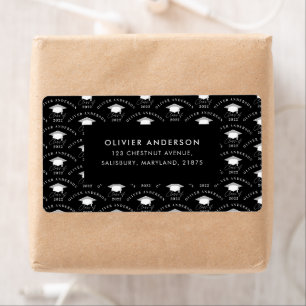 Graduation elegant modern black white class of lab
