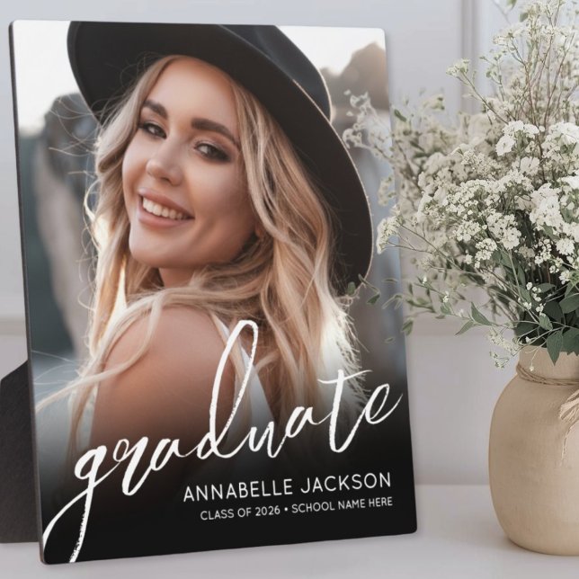 Graduation Elegant Script Photo Plaque (Graduation Elegant Script Photo Plaque)