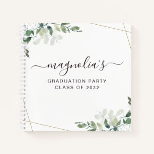 Graduation Eucalyptus Gold Foil Budget Guest Book