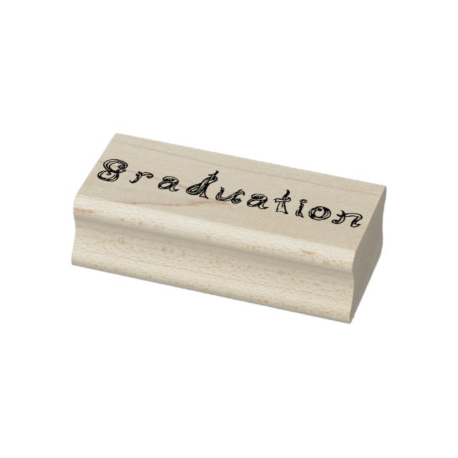 Graduation Fabric Font Line Art Rubber Stamp (Stamp)