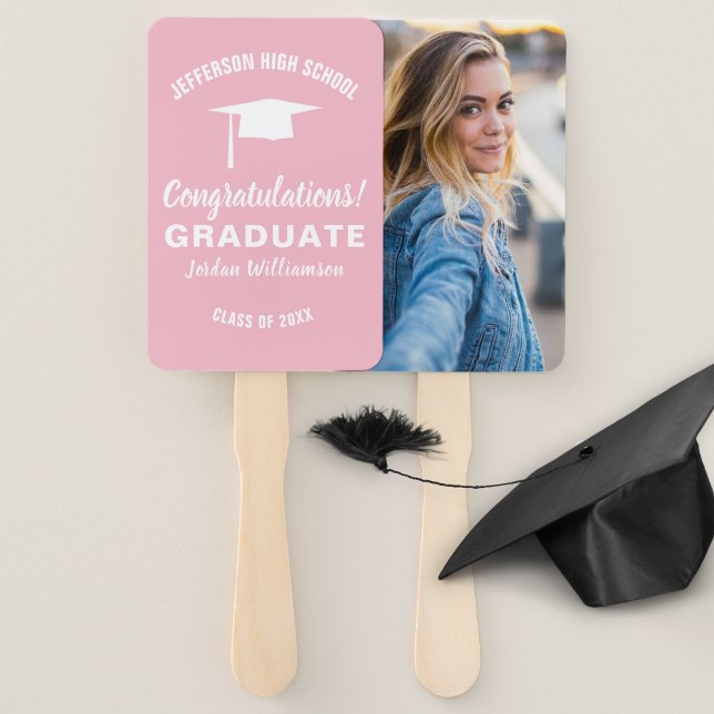 Graduation Fan Custom School Colour Graduate Photo (Creator Uploaded)
