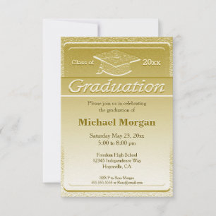 Graduation Faux Gold Metallic Invitation