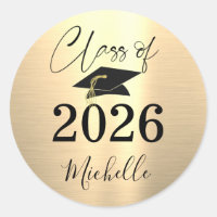 Graduation Faux Metallic Gold Handwritten Script