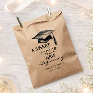 Graduation favour bags, Sweet endings new beginnin Favour Bag