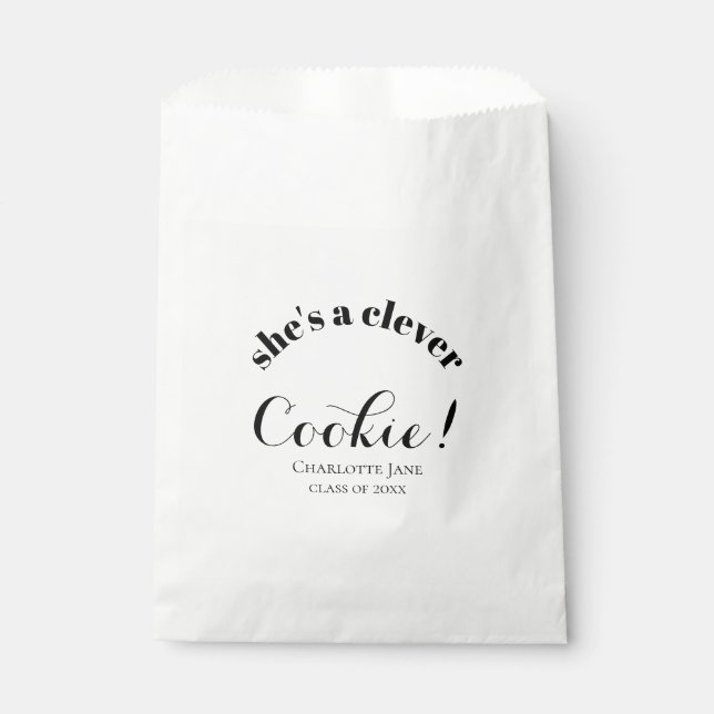Graduation Favour | Clever Cookie | Typography Bag (Front)