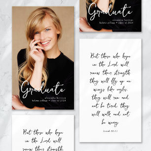 Graduation Favour Insert Photo Prayer Card