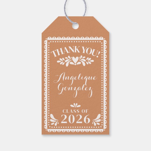 Graduation Favour Tags Papel Picado Fiesta (Back)
