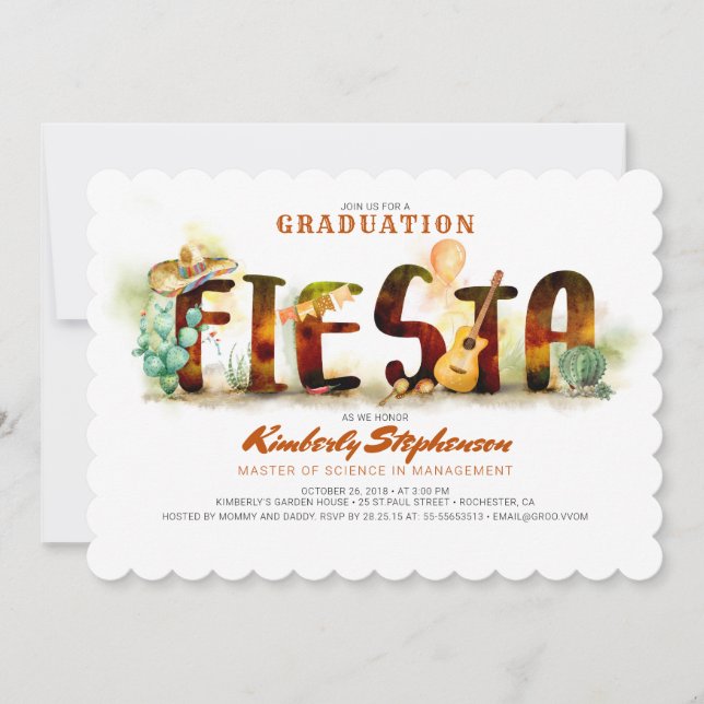 Graduation Fiesta Invitation | Mexican Party (Front)