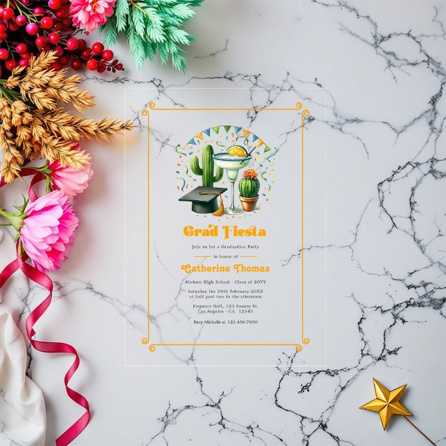 Graduation Fiesta Party Acrylic Invitations (Graduation Fiesta Party Acrylic Invitations)