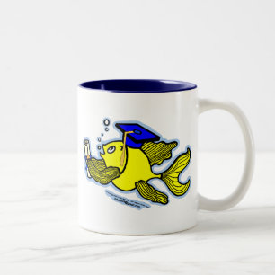 Graduation Fish Graduate fish Diploma Two-Tone Coffee Mug