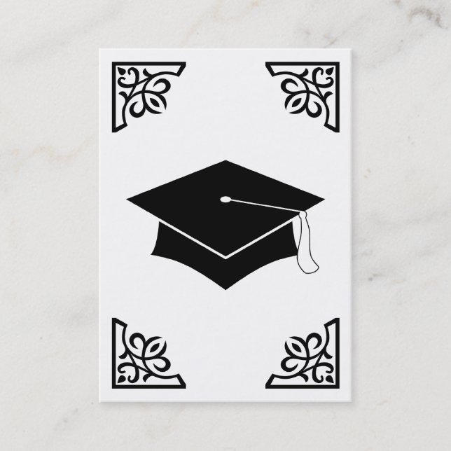 graduation flourish calling card (Front)
