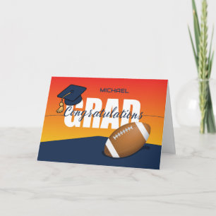 Graduation Football Congratulations Student Athlet Card