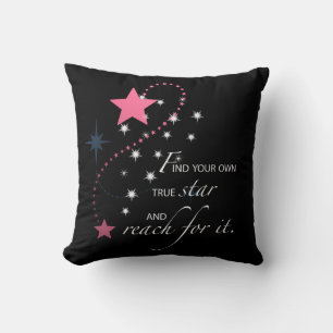 Graduation for Her Inspirational Stars on Black Cushion