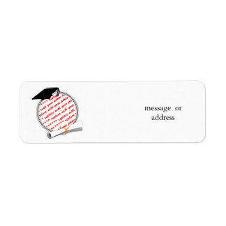 Graduation Frame School Colours  Black & White Return Address Label