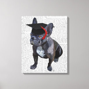 Graduation French Bulldog Canvas Print