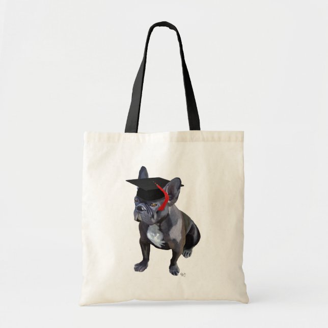 Graduation French Bulldog Tote Bag (Front)