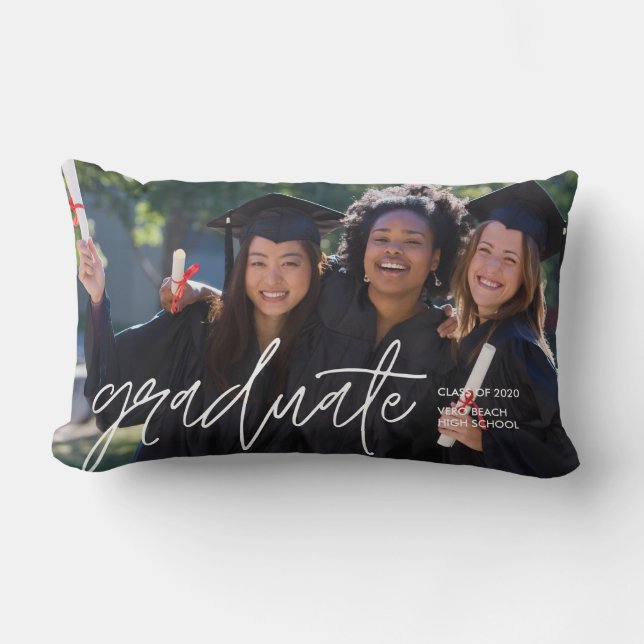 Graduation Friend Photo Class of 2020 Lumbar Cushion (Front)