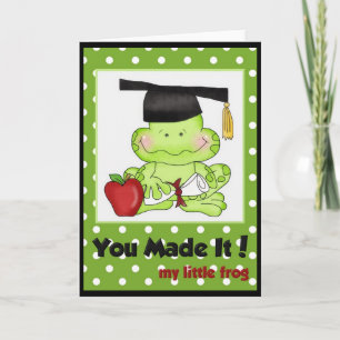 Graduation Frog School Teacher Greeting Card