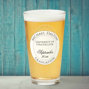 Graduation from University or College Personalised Glass