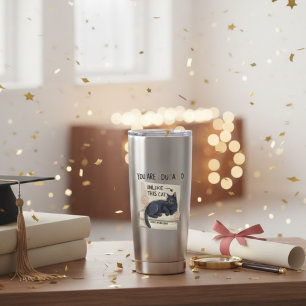 Graduation Funny Cat College Master Degree Phd Insulated Tumbler