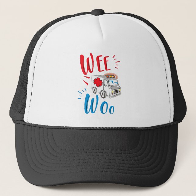 graduation gift, ambulance, patient trucker hat (Front)