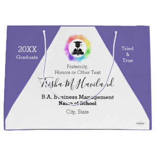 Graduation Gift Bag Watercolor Look HAMbyWG