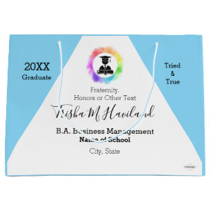 Graduation Gift Bag Watercolor Look HAMbyWG