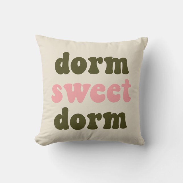 Graduation Gift Colourful Dorm Quote Pink Green Cushion (Front)