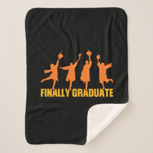 Graduation Gift Finally Graduate Sherpa Blanket