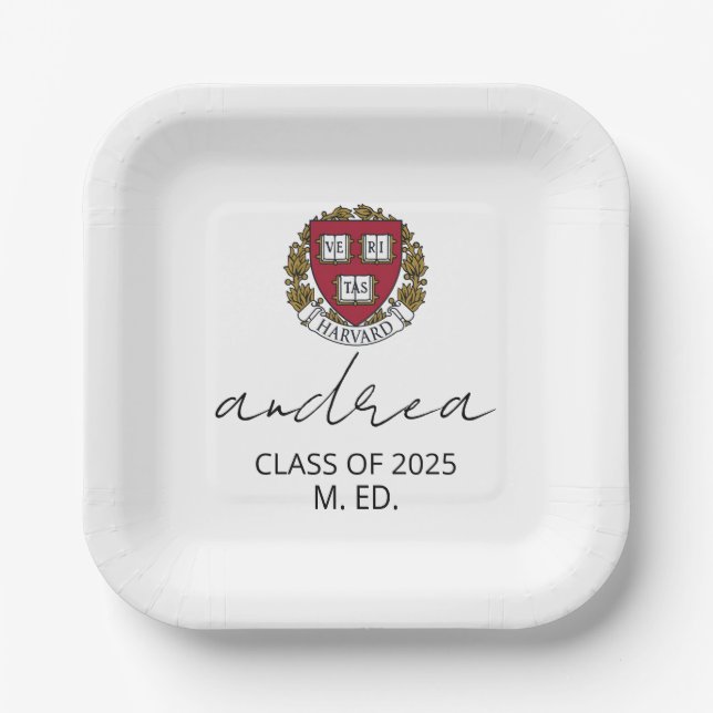 Graduation Gift For Her, Personalised Graduation J Paper Plate (Front)