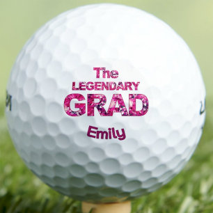 Graduation Gift for Her Pink Legendary Grad Custom Golf Balls