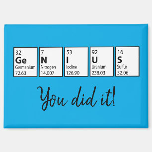 Graduation Gift Genius Periodic Table Science Geek Magnet