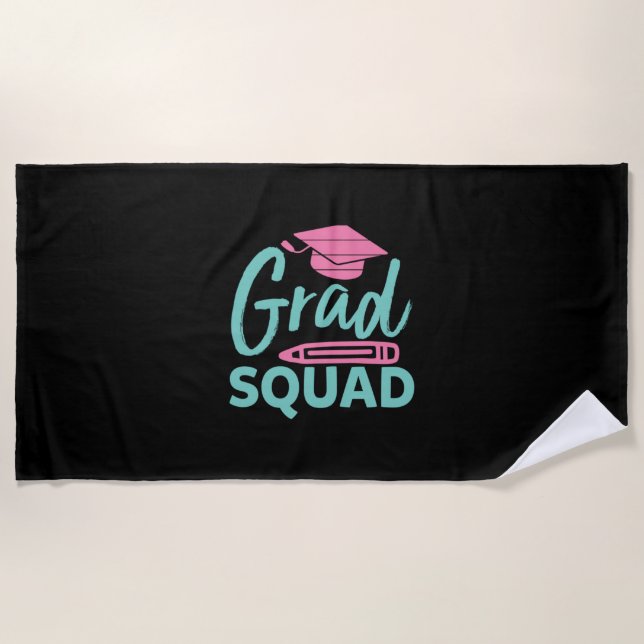 Graduation Gift | Grad Squad Beach Towel (Front)